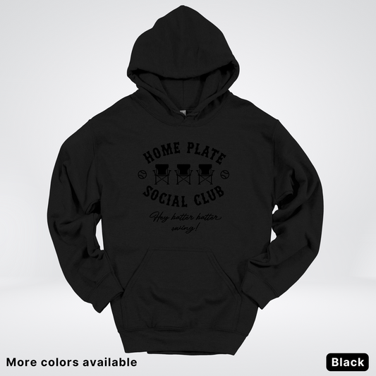 Home Plate Social Club – Black Design - Hoodie