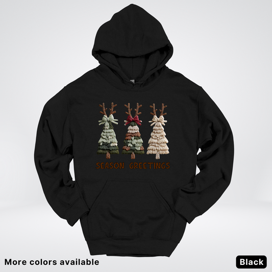 Rustic Christmas Tree Trio (Hook Yard Faux Look) - Hoodie
