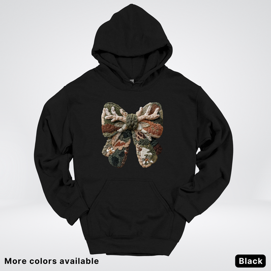 Woodland Winter Bow Hook Yard Faux - Hoodie