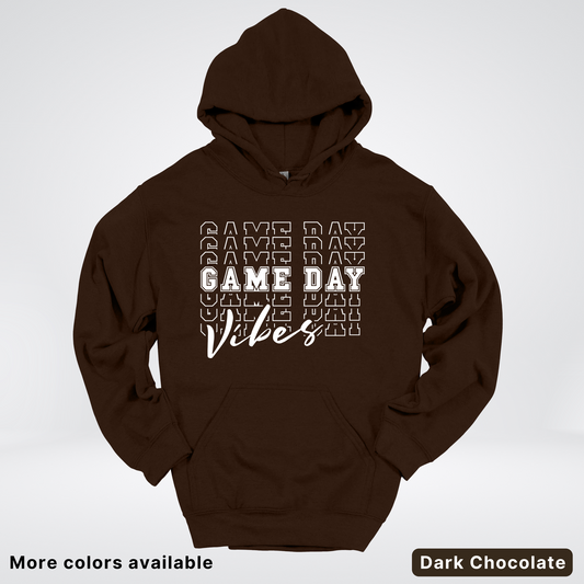 Game Day Vibes Stacked - White Design - Hoodie