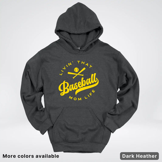 Livin' That Baseball Mom Life - Gold Design - Hoodie