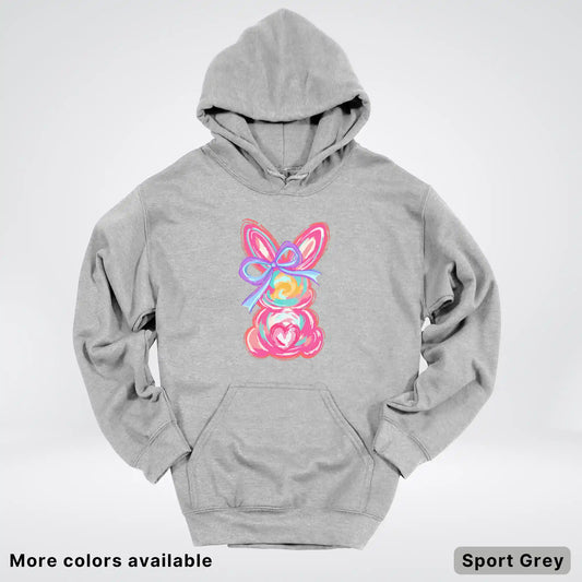 Coquette Easter Bunny – Pastel Bow Bunny Spring Graphic - Hoodie