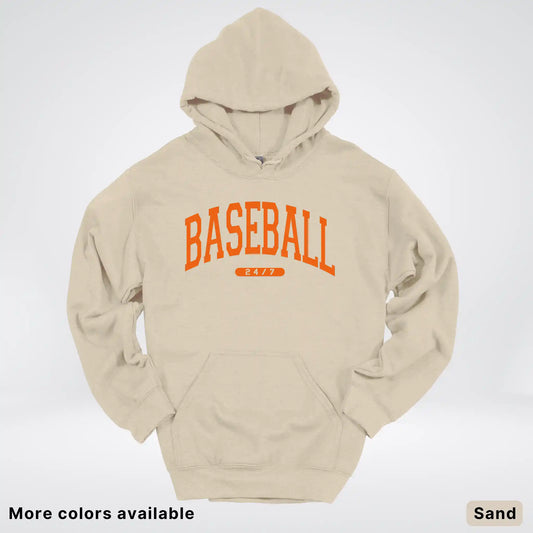 Baseball 24/7 – Orange Design - Hoodie