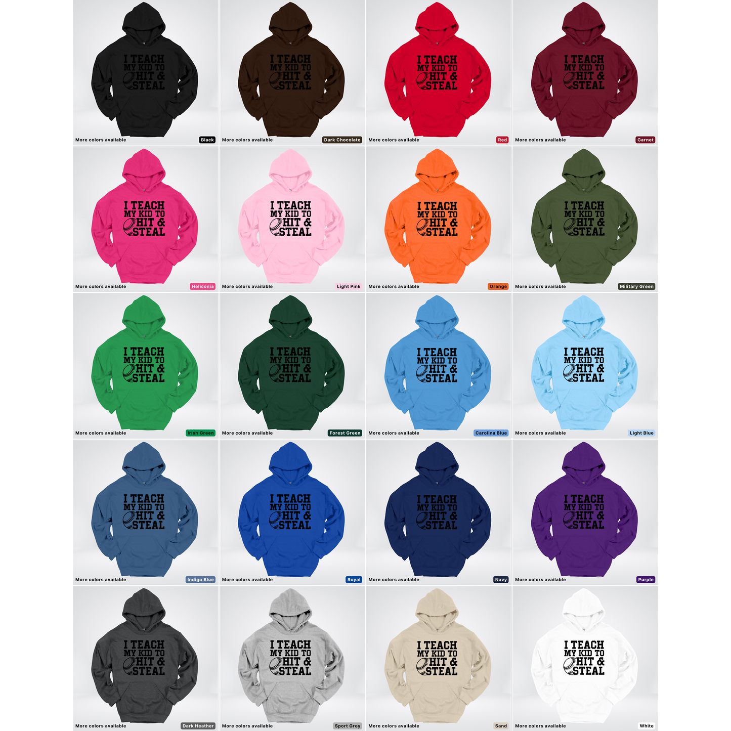 I Teach My Kids To Hit & Steal - Black Design - Hoodie