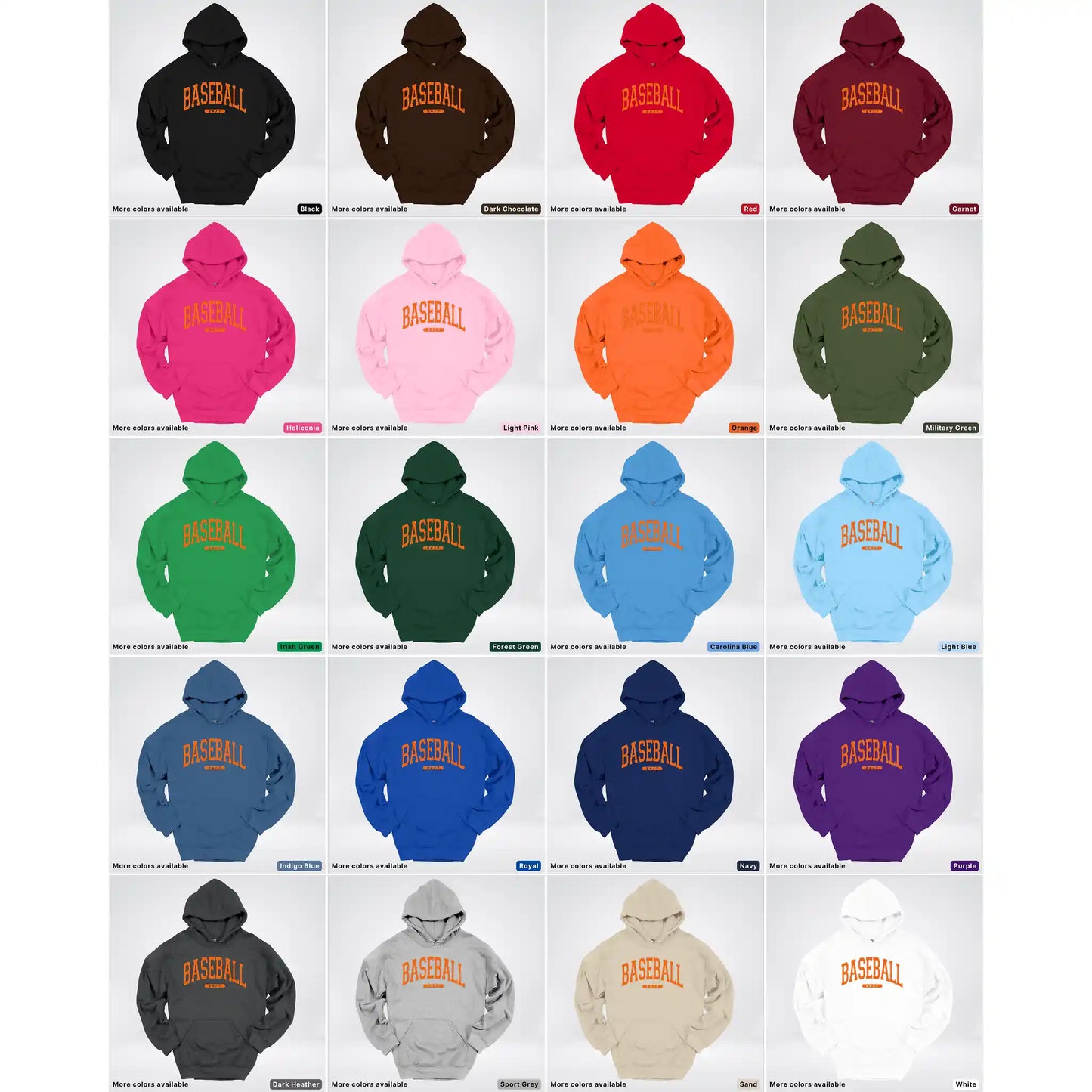 Baseball 24/7 – Orange Design - Hoodie