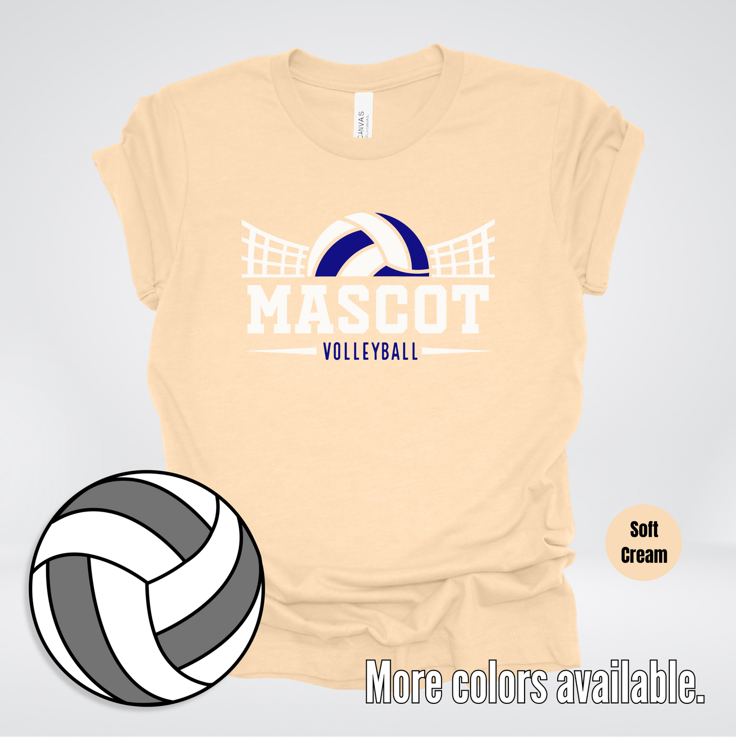 Custom Mascot – Navy - Volleyball Design 34 T-Shirt