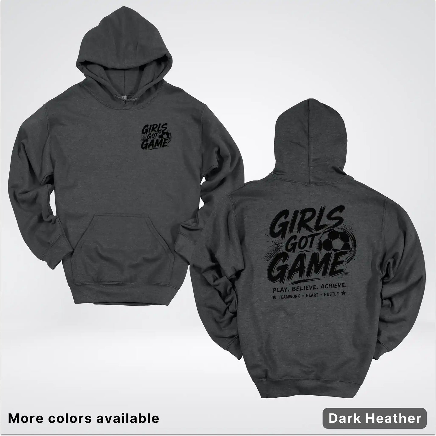Girls Got Game - Black Design - Soccer Hoodie