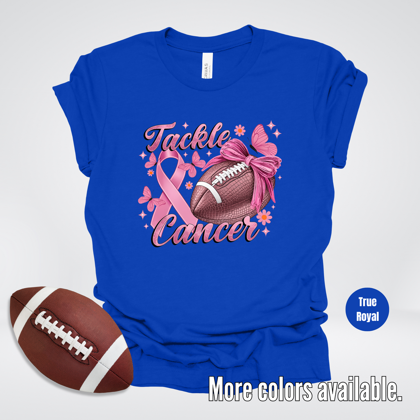 Tackle Cancer Coquette Football T-Shirt