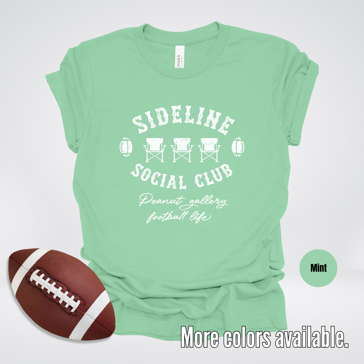 Sideline Social Club Peanut Gallery Football Life White Design 02 T-Shirt