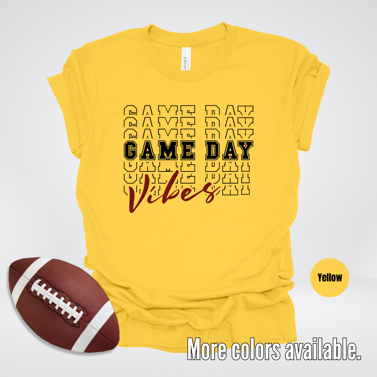 Game Day Vibes Stacked - Black Design T-Shirt