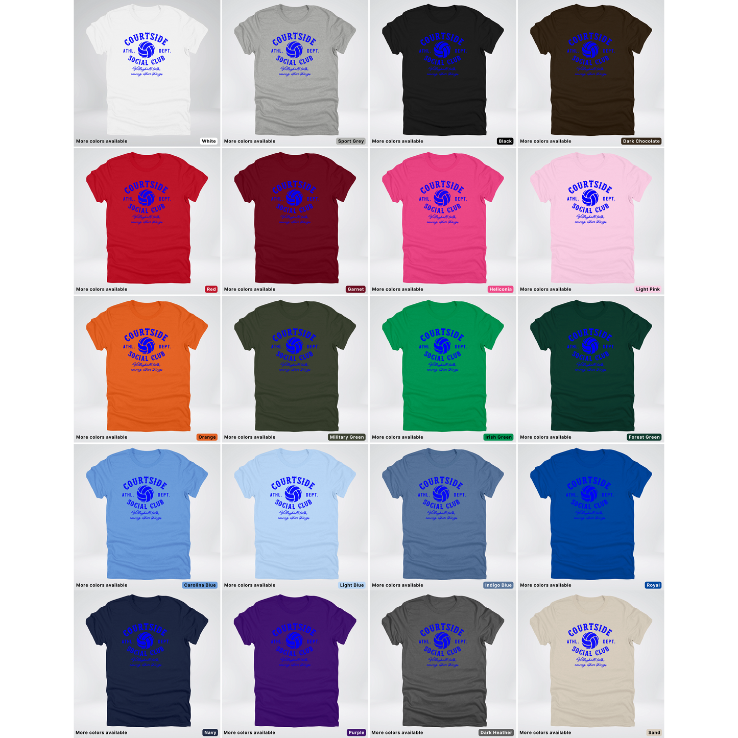 Courtside Social Club – Blue Design – Volleyball T-Shirt