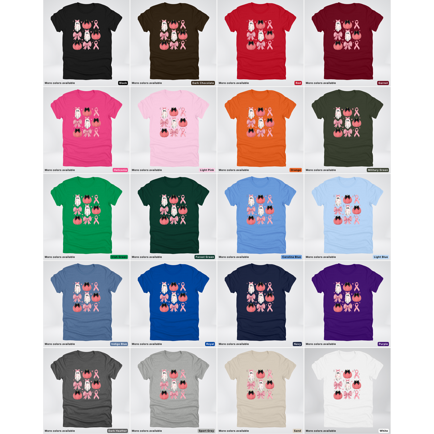 Pink Pumpkin Coquette Bow Cute Ghost - T-Shirt
