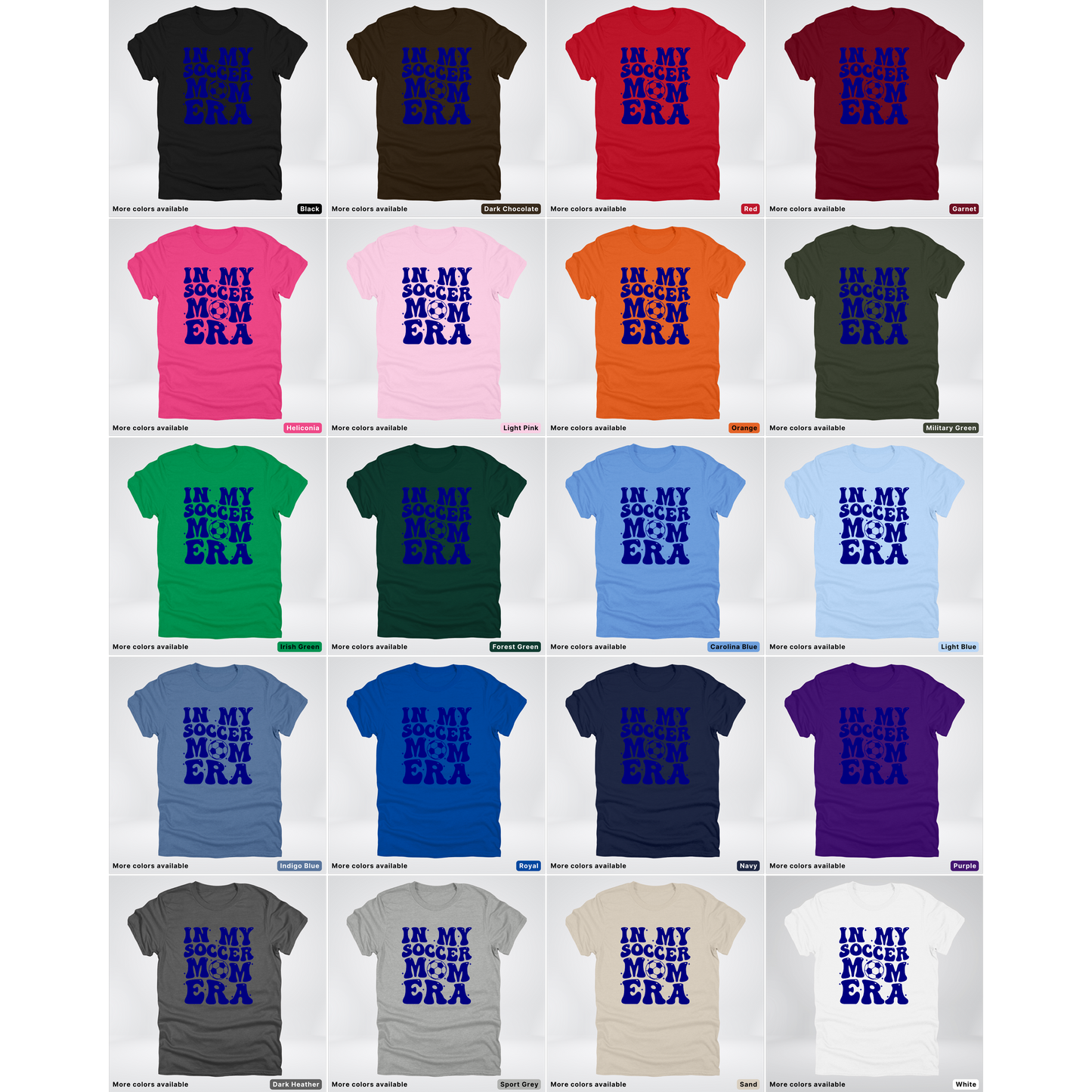 In My Soccer Mom Era – Navy Design - T-Shirt