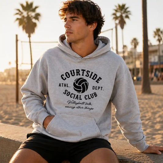 Courtside Social Club – Black Design – Volleyball - Hoodie