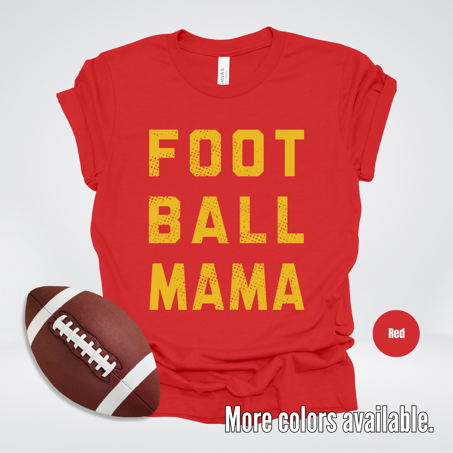 Football Mama Distressed - Gold Design - T-Shirt