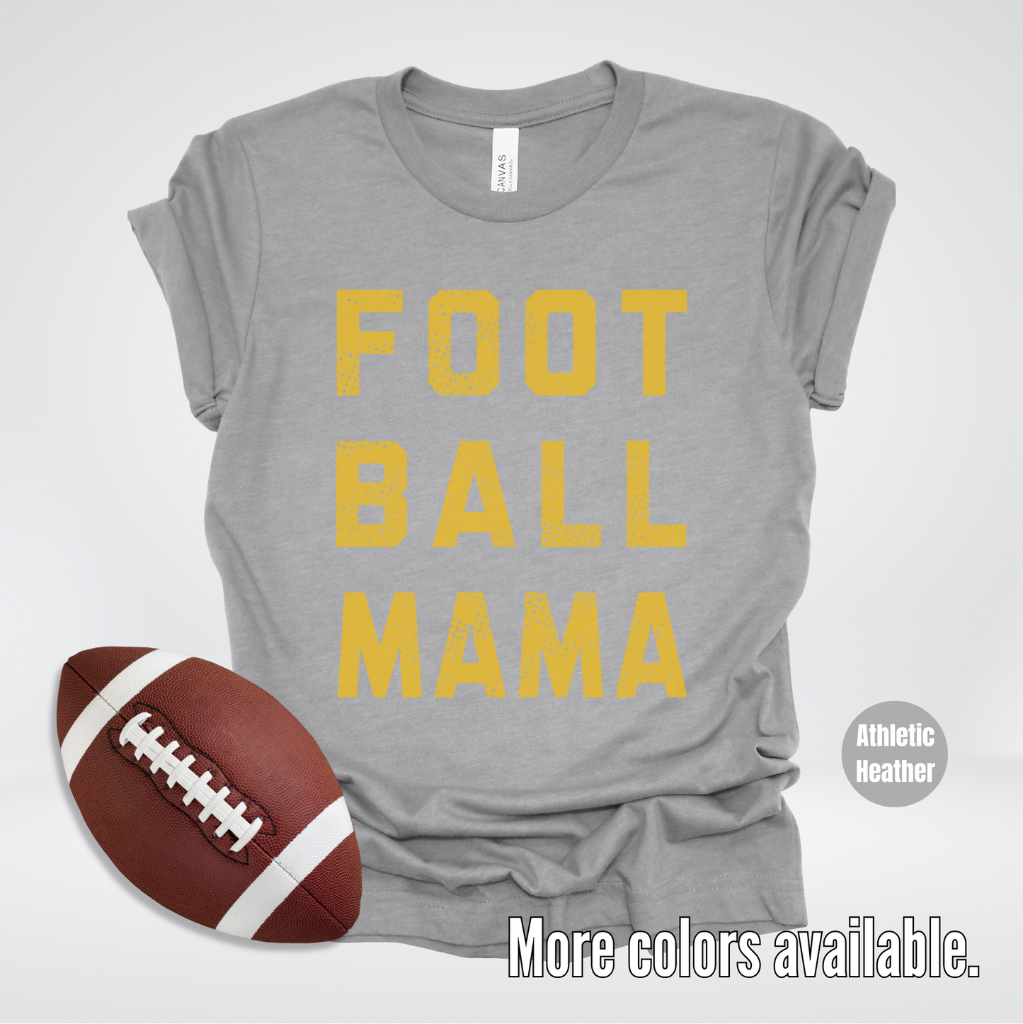 Football Mama Distressed - Gold Design - T-Shirt