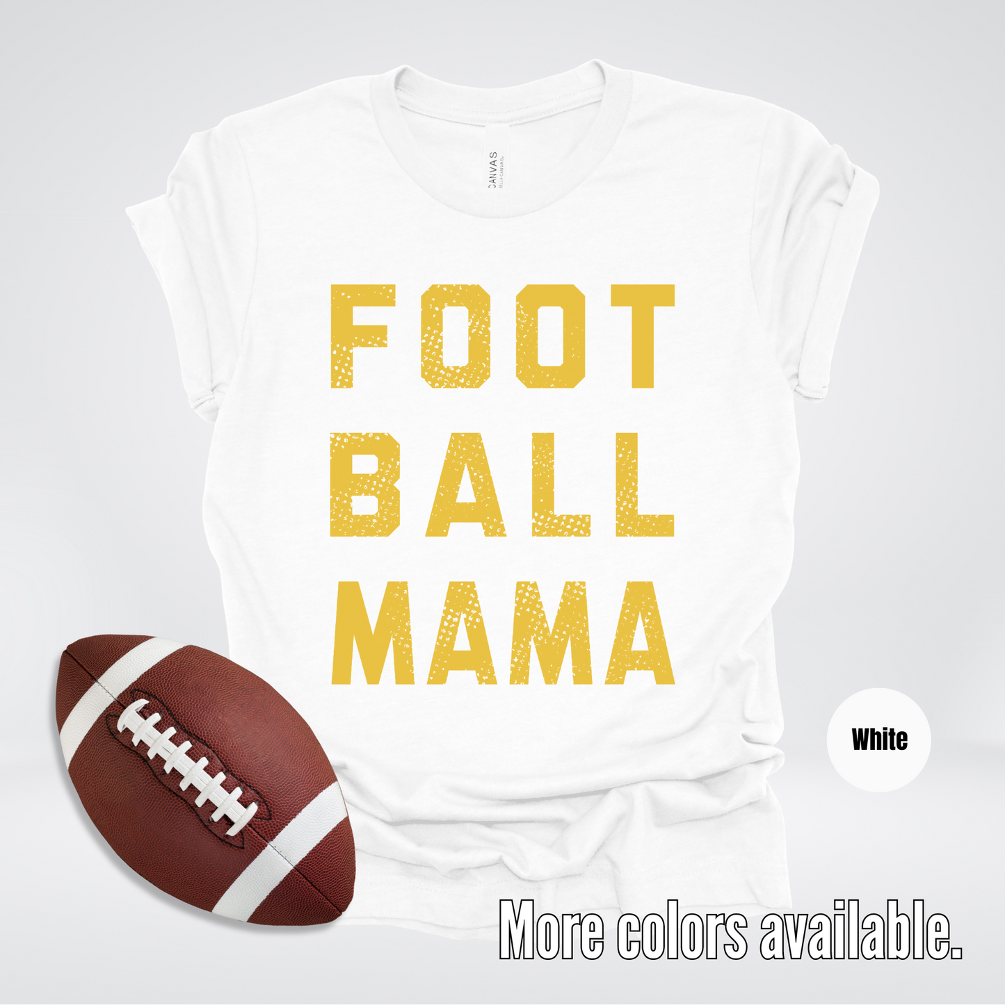 Football Mama Distressed - Gold Design - T-Shirt
