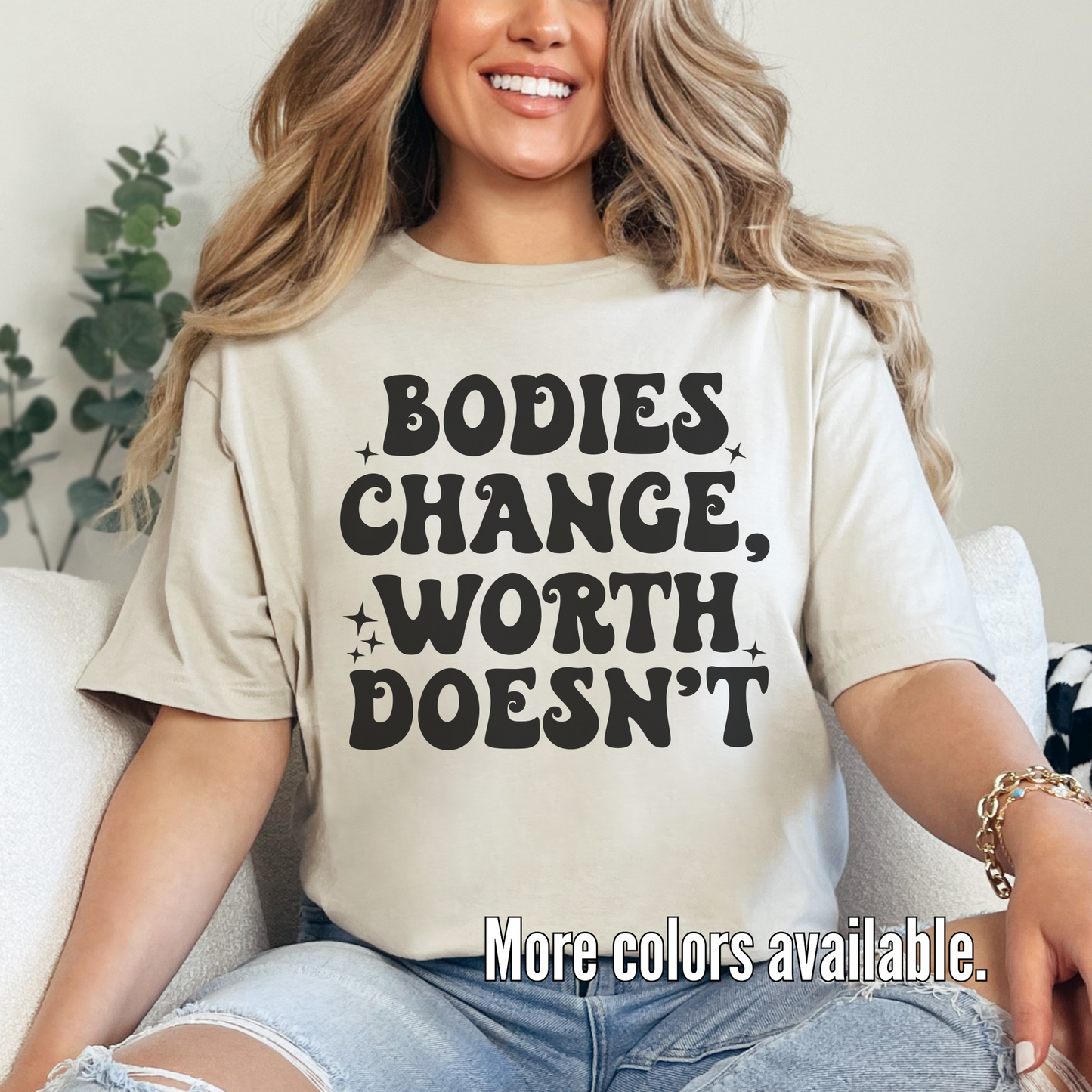 Bodies Change Worth Doesn't Unisex Softstyle T-Shirt