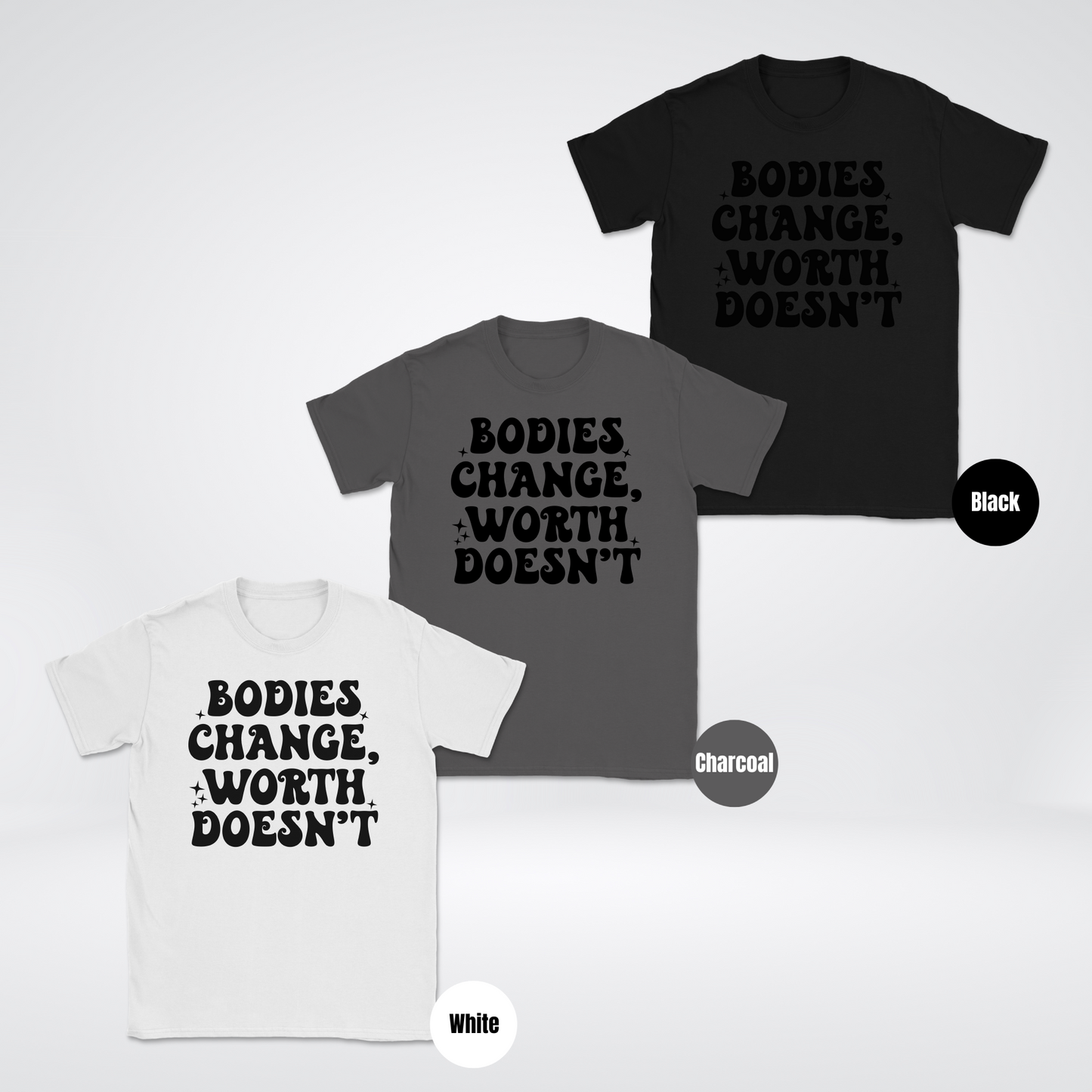 Bodies Change Worth Doesn't Unisex Softstyle T-Shirt