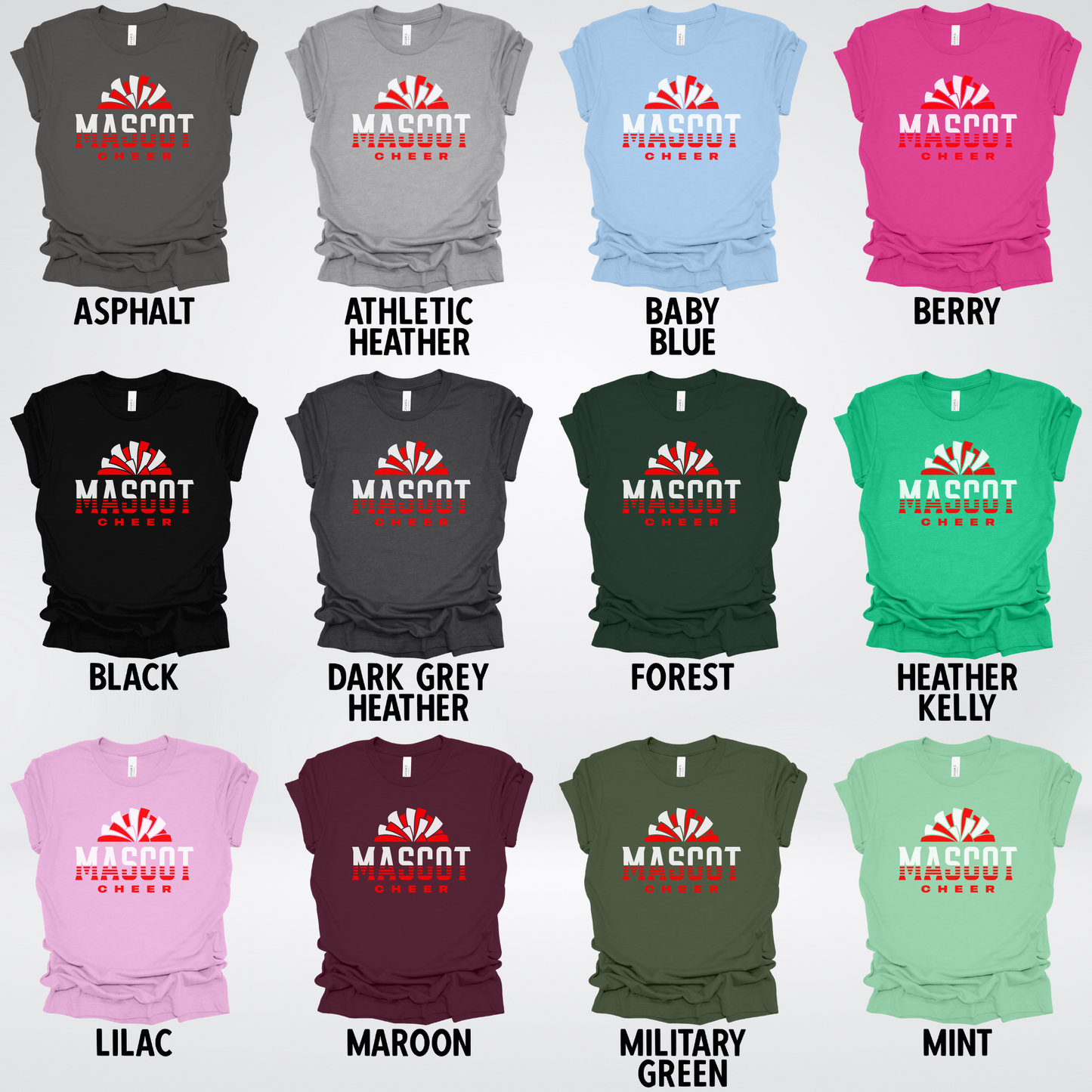 Custom Mascot – Red - Cheer Design 02 T-Shirt