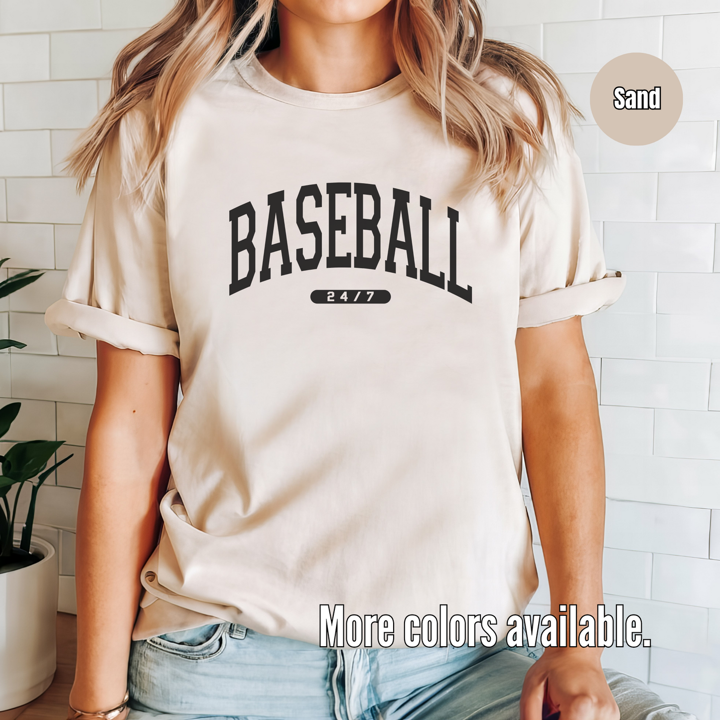 BASEBALL 24/7 Black Design T-Shirt