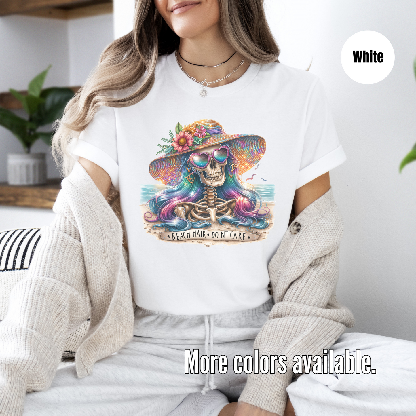 Beach Hair, Skeletons Don't Care Softstyle T-Shirt