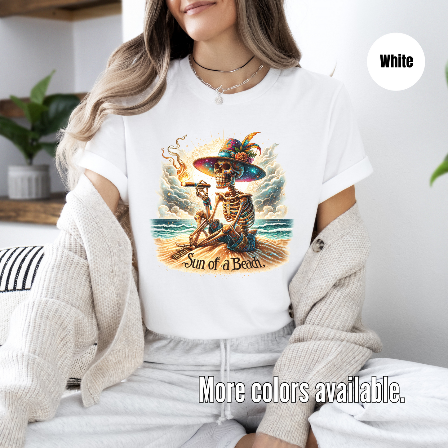 Sun Of A Beach Skeleton And Cigar Softstyle T-Shirt