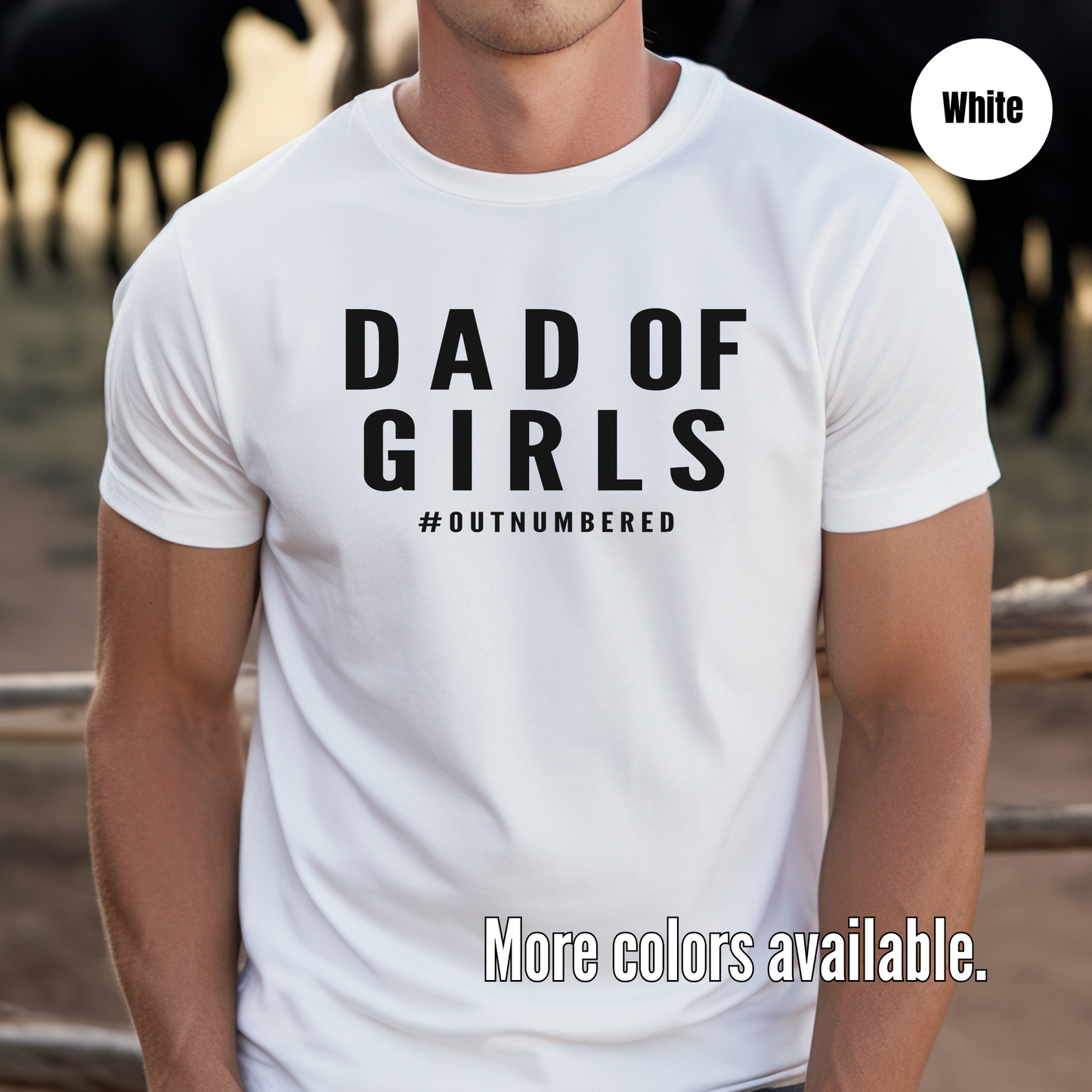 DAD OF GIRLS #OUTNUMBERED Unisex Softstyle T-Shirt