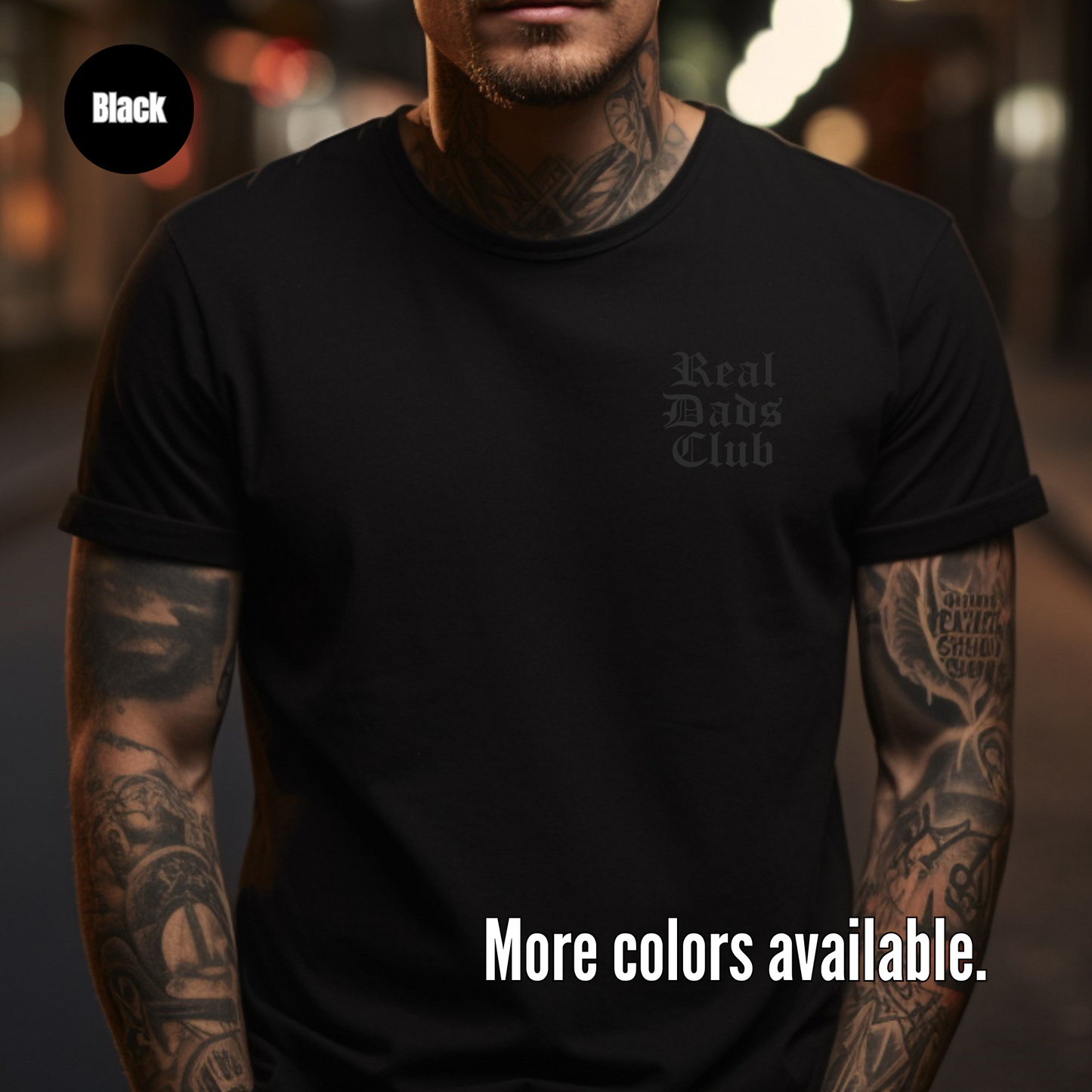 Real Dads Club Black Unisex Softstyle T-Shirt