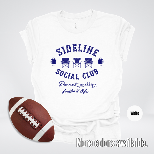 Sideline Social Club Peanut Gallery Football Life Navy Design T-Shirt