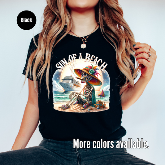 Sun Of A Beach Skeleton And Cigar 2 Softstyle T-Shirt