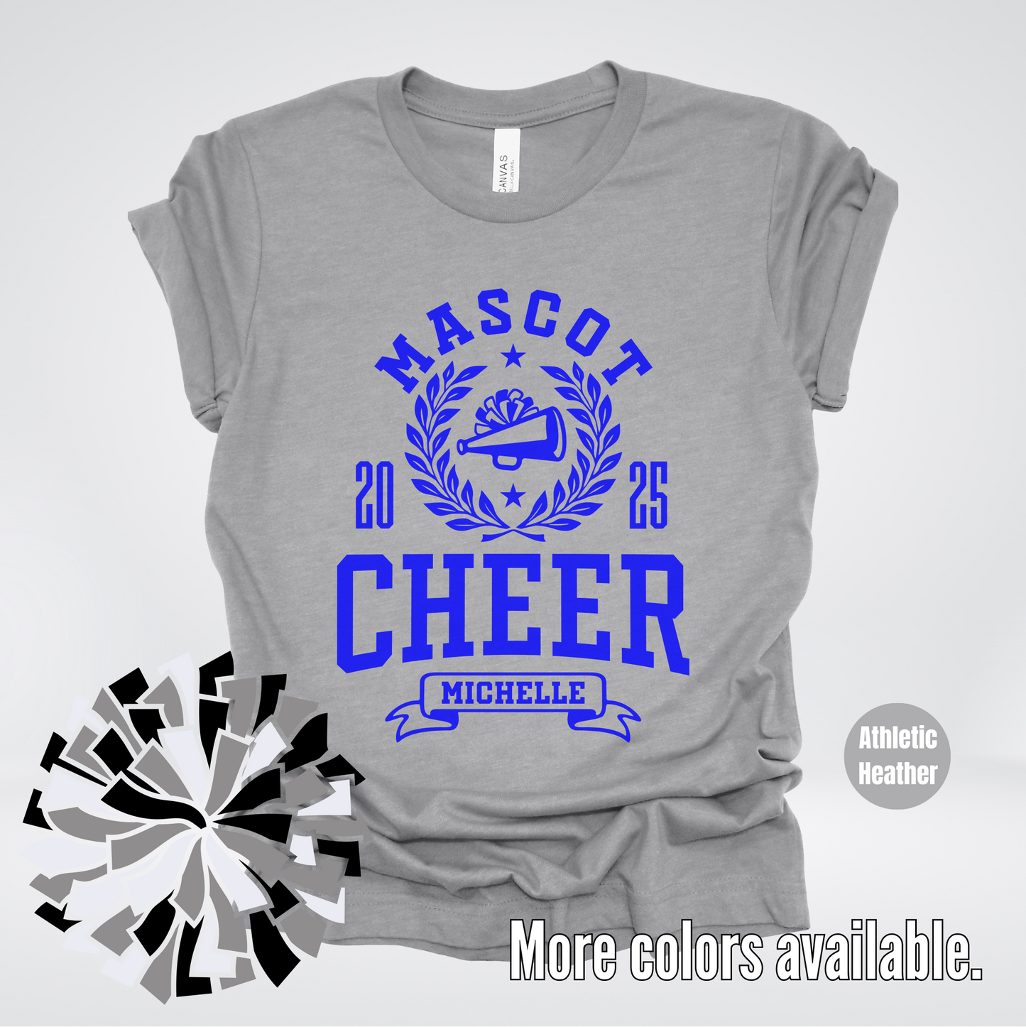 Custom Mascot, Year, & Name – Blue - Cheer Design 05 T-Shirt