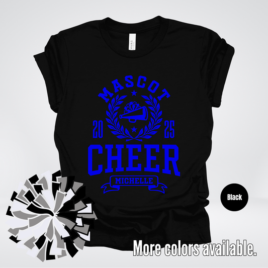 Custom Mascot, Year, & Name – Blue - Cheer Design 05 T-Shirt