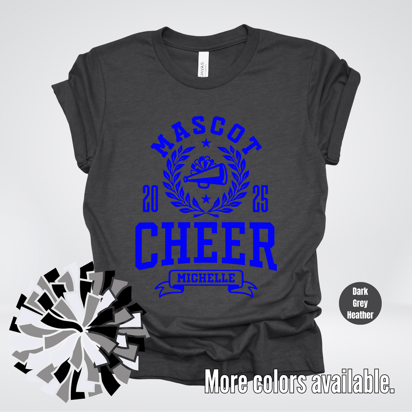 Custom Mascot, Year, & Name – Blue - Cheer Design 05 T-Shirt