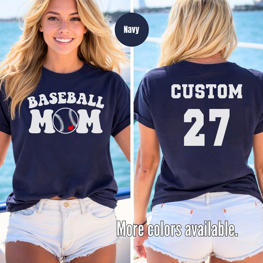 Custom Name & Number- Baseball Design 6 T-Shirt
