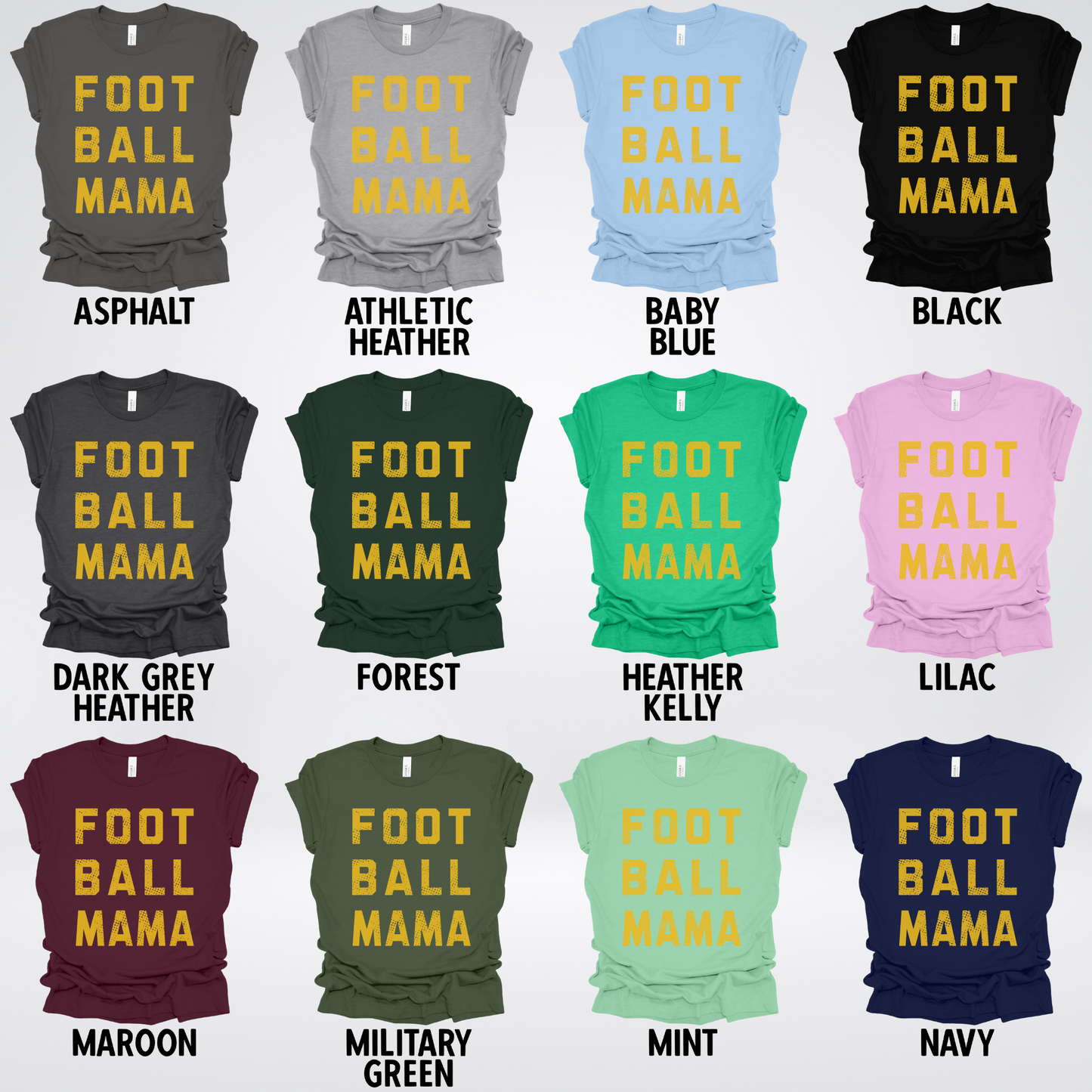 Football Mama Distressed - Gold Design - T-Shirt