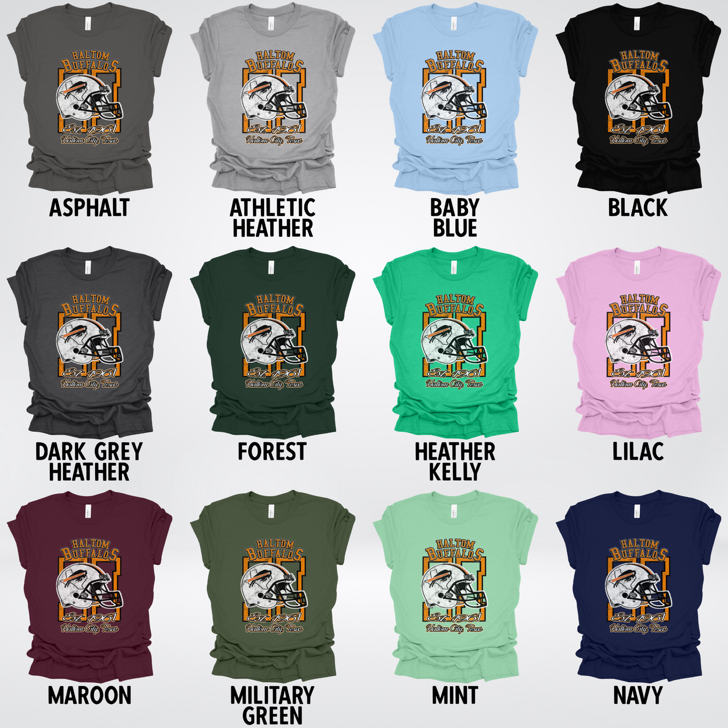Haltom Buffalos Football Est. 1961 Vintage Design T-Shirt