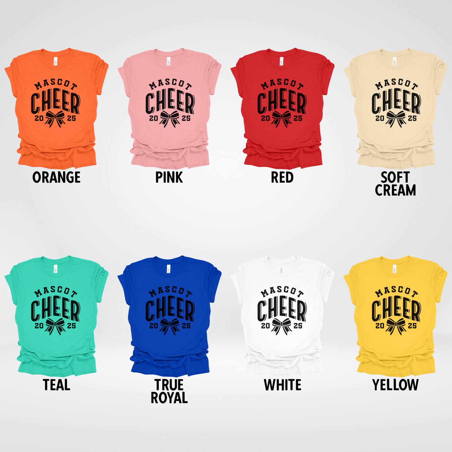 Custom Mascot, Year, & Name – Black - Cheer Design 18 T-Shirt