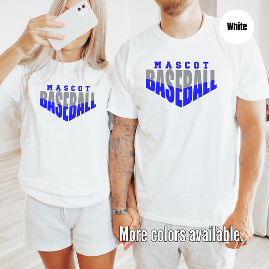 Custom Mascot - Blue - Baseball Design 2 T-Shirt