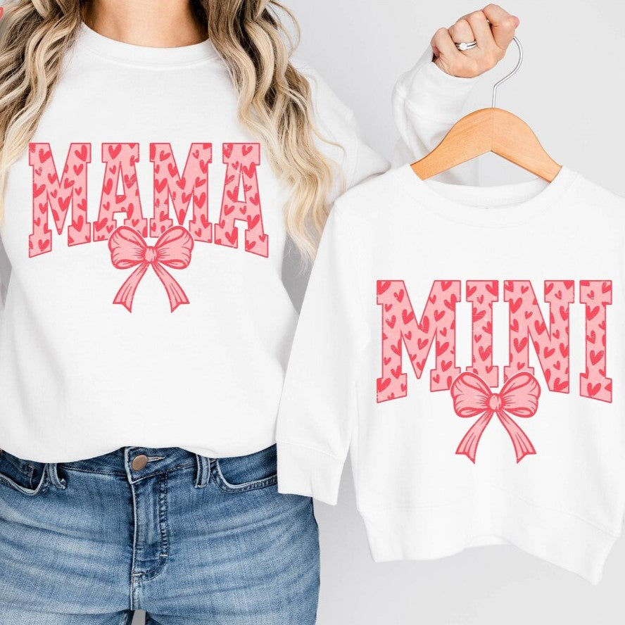 Mama x Mini Pink Coquette Bow & Hearts Valentines Day Collection
