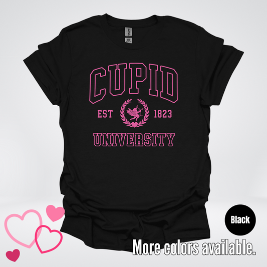 Cupid University Est 1823 Bright Pink Design T-Shirt