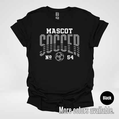 Custom Mascot & Number – Gray  - Soccer Design 01