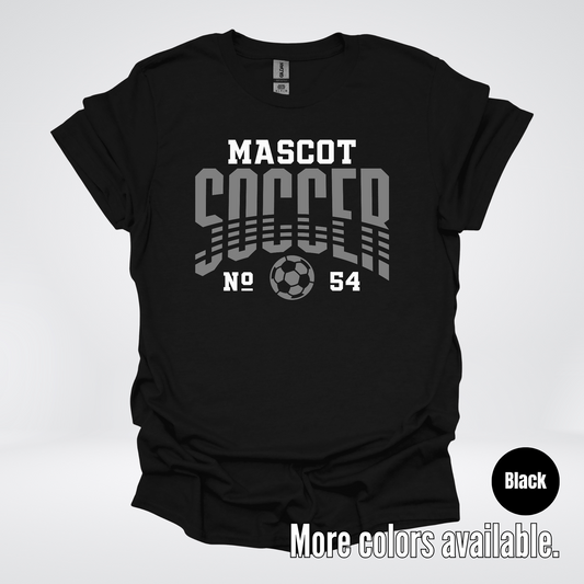 Custom Mascot & Number – Gray  - Soccer Design 01