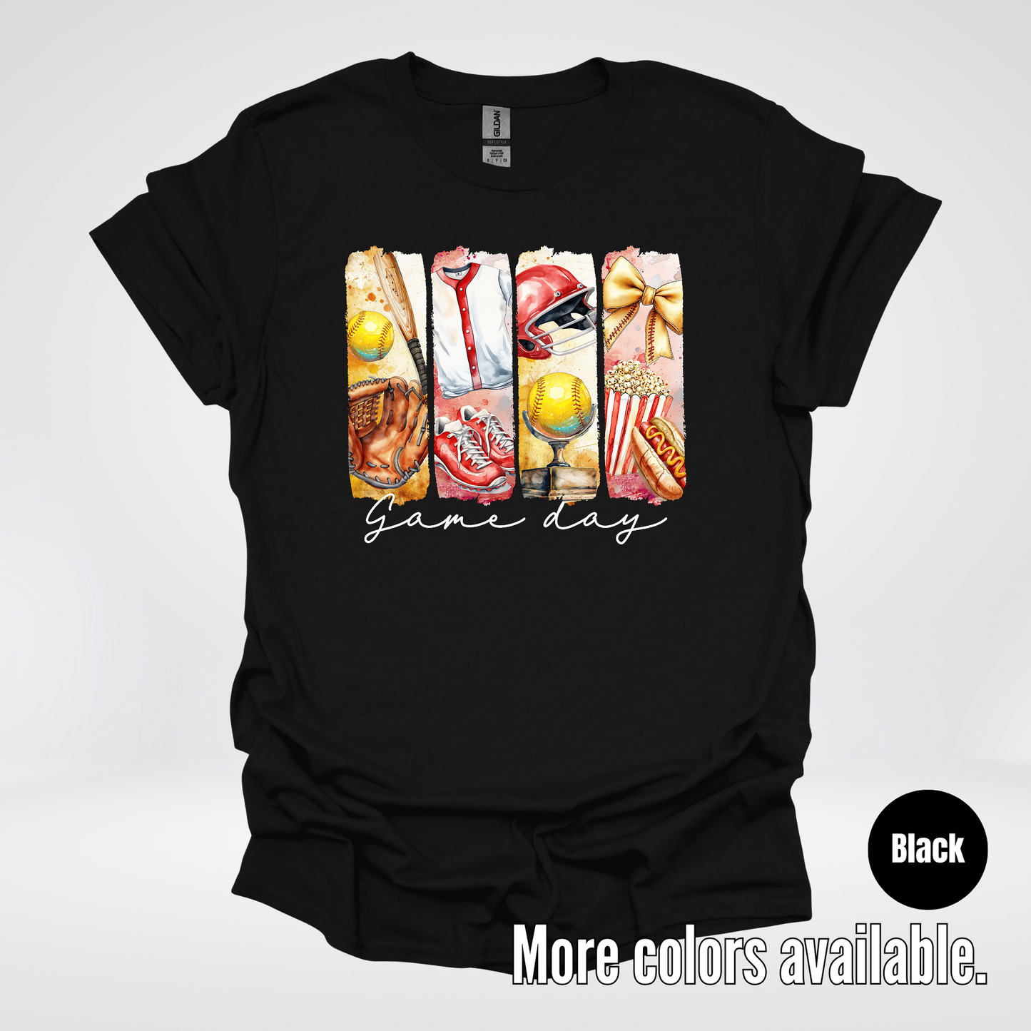 Game Day Coquette Brushstroke Softball T-Shirt