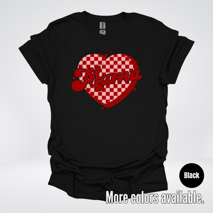 Mama Checkered Heart T-Shirt