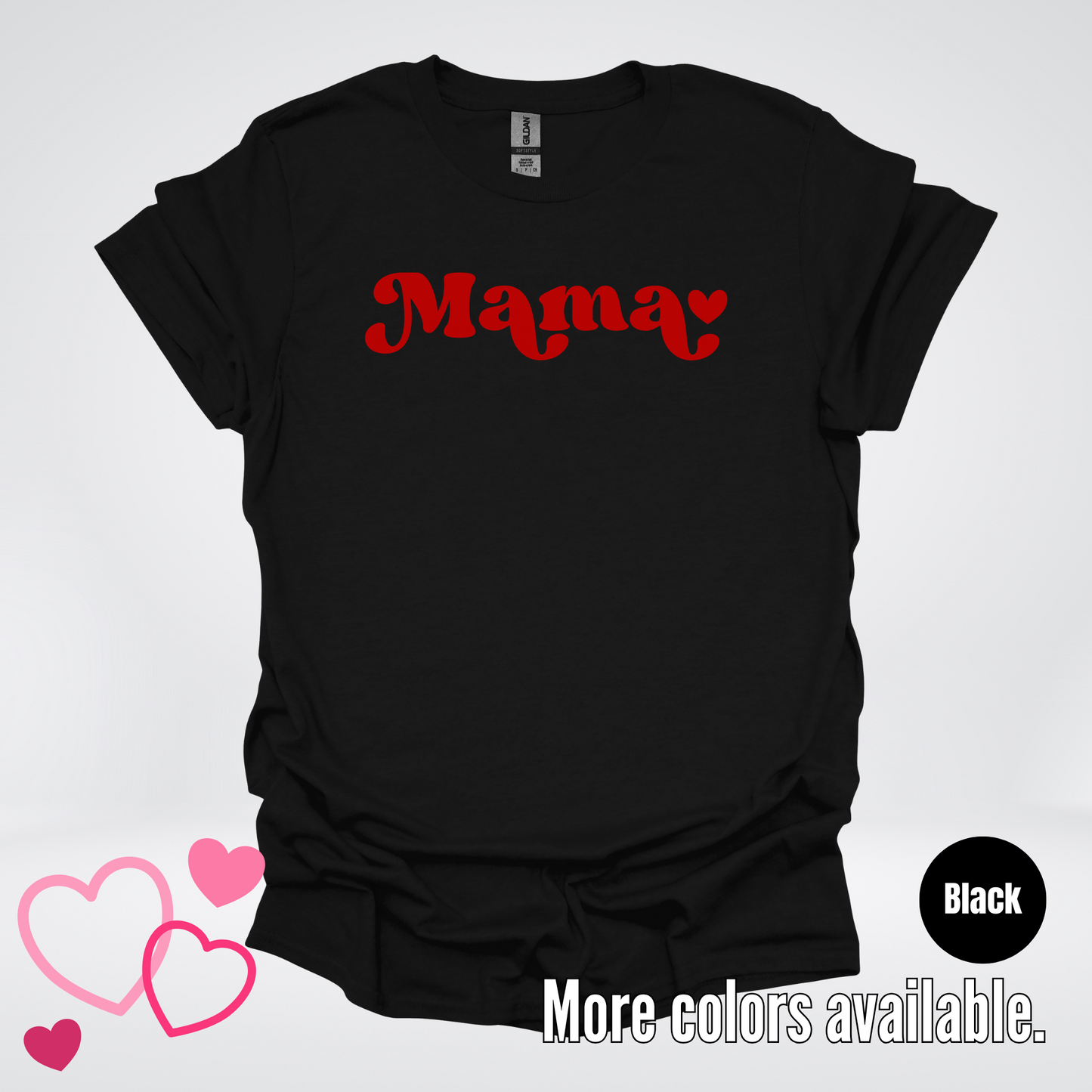 Mama Retro Valentine's Day Red Design T-Shirt