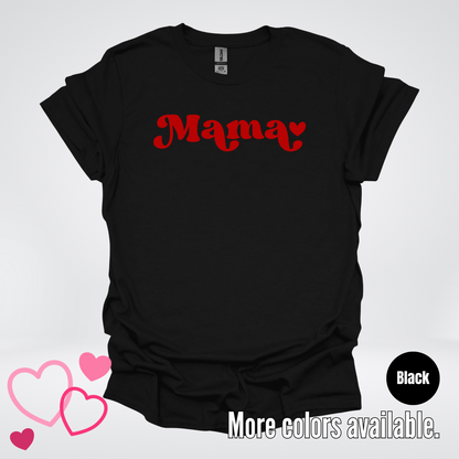 Mama Retro Valentine's Day Red Design T-Shirt