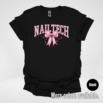 Nail Tech Varsity Pink Coquette T-Shirt