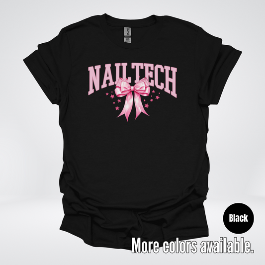 Nail Tech Varsity Pink Coquette T-Shirt