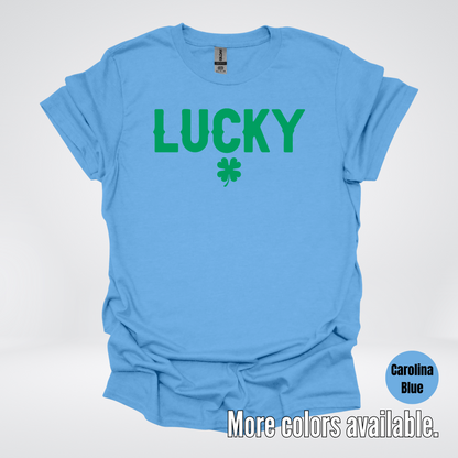 Lucky & Four Leaf Clover - Green Design - Saint Patrick's Day T-Shirt